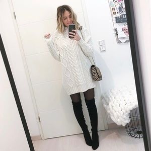 cable knit dress zara